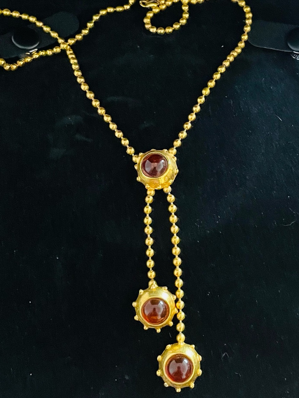 Premier Designs Gold-Tone Necklace with Deep Red Stones - Picture 6 of 6